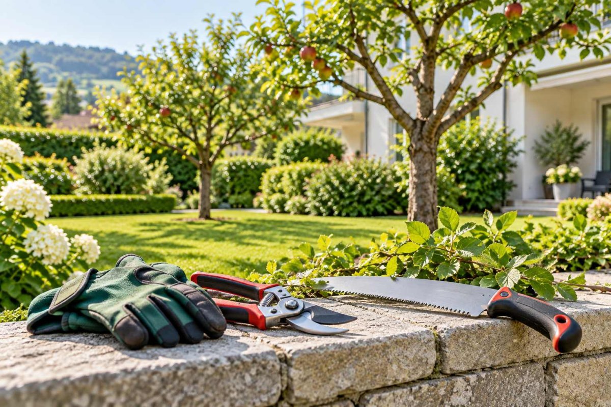 Gepflegter Garten mit Baumpflege und Buschpflege